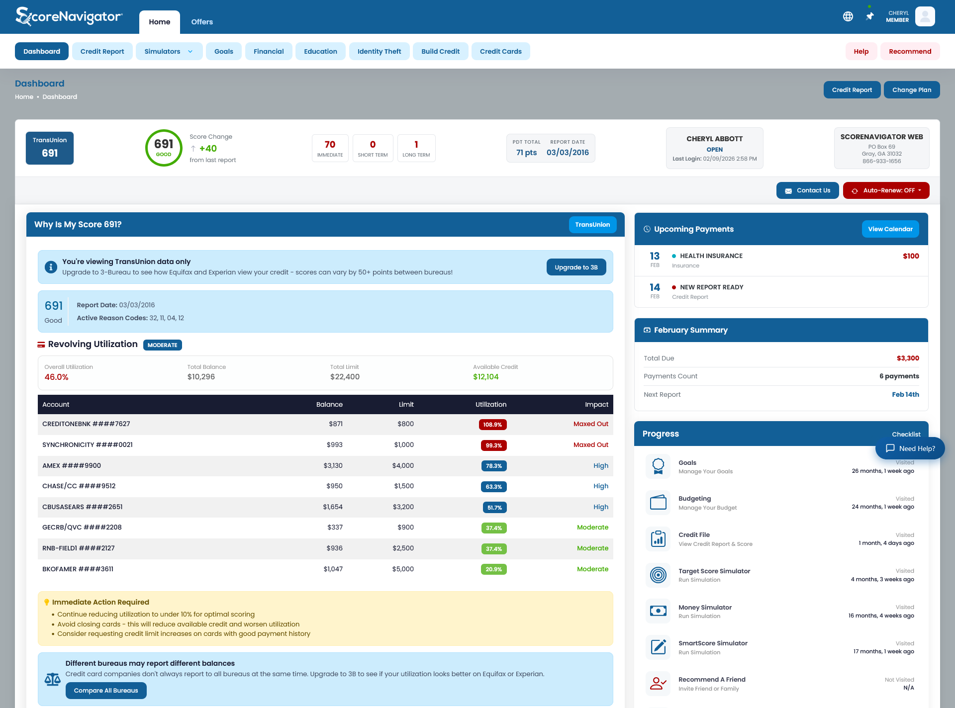 ScoreNavigator Dashboard