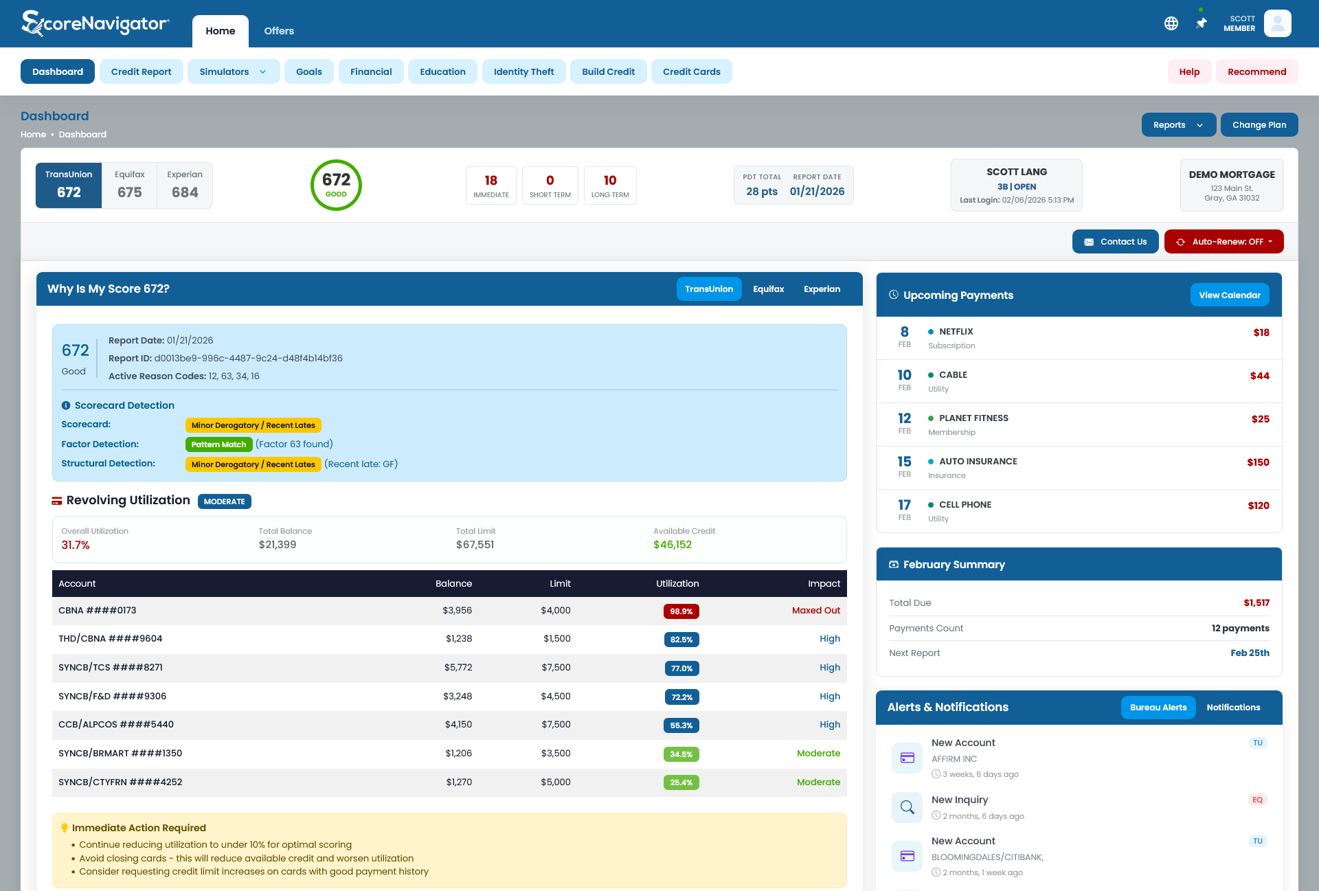 ScoreNavigator Dashboard