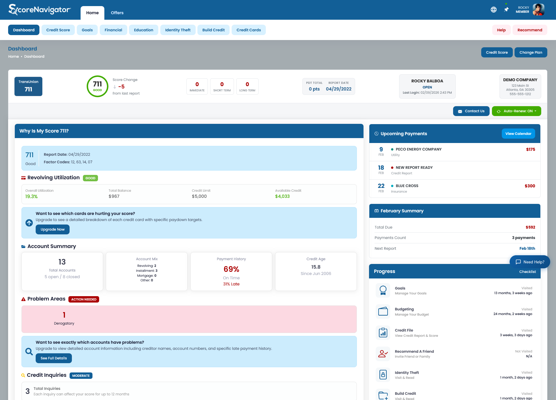 ScoreNavigator Dashboard