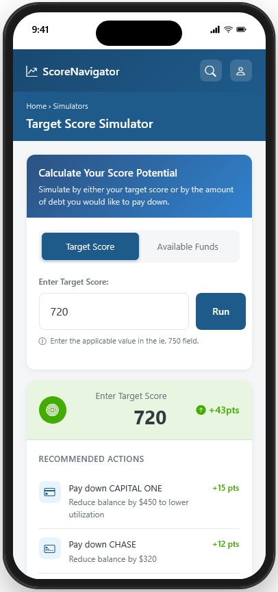 ScoreNavigator Target Score Simulator